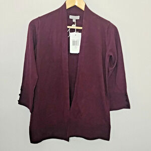 Evolution by Cyrus Plum Wine Maroon Cardigan Women's SZ Small - NWT
